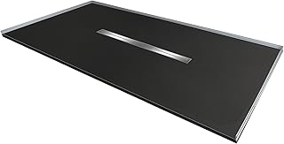 Transolid FZS7236C-09 Trimslate 72-in x 36-in Zero Threshold Shower Base with Center Drain, Black