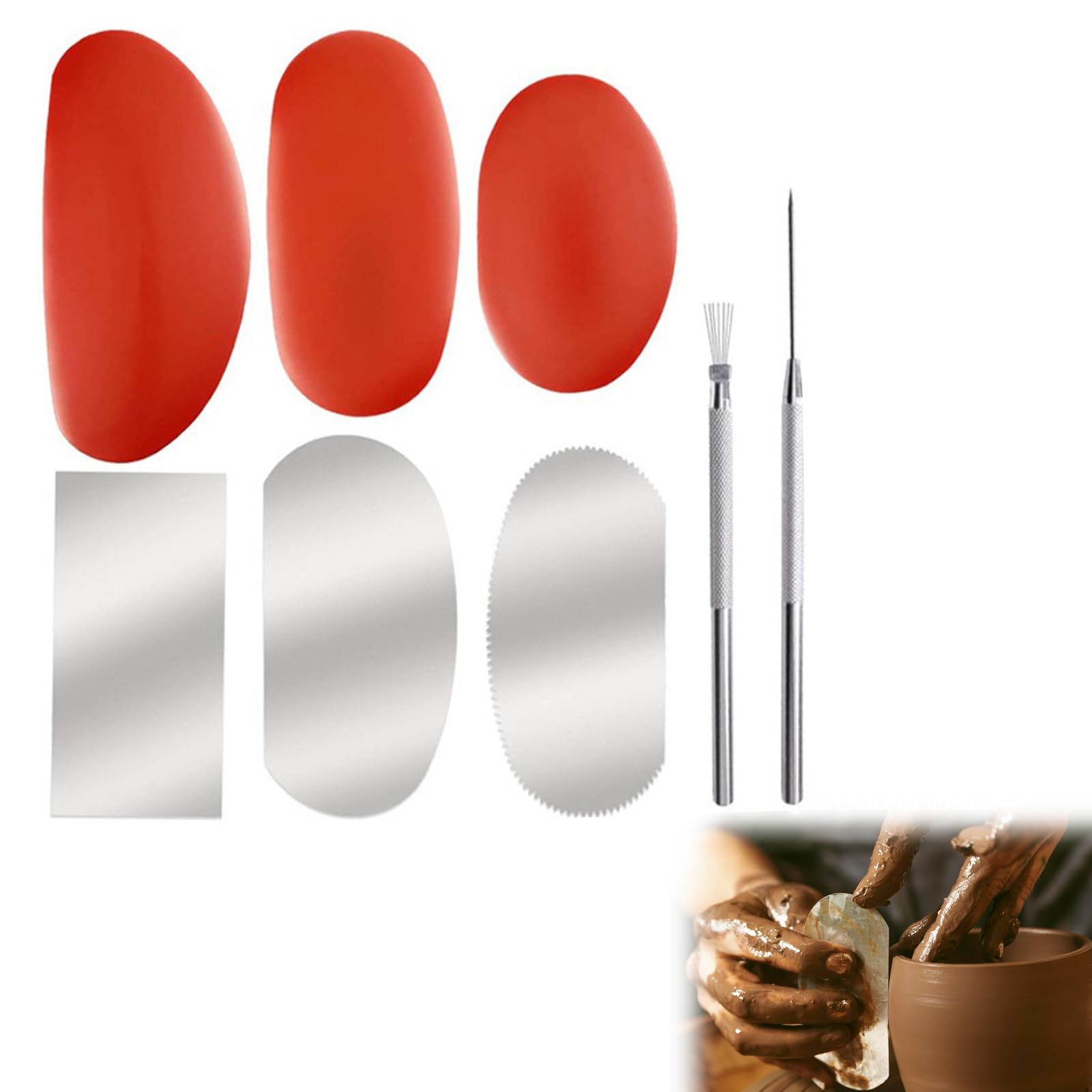 Basis 8-Delige Pottenbakkersgereedschap Set