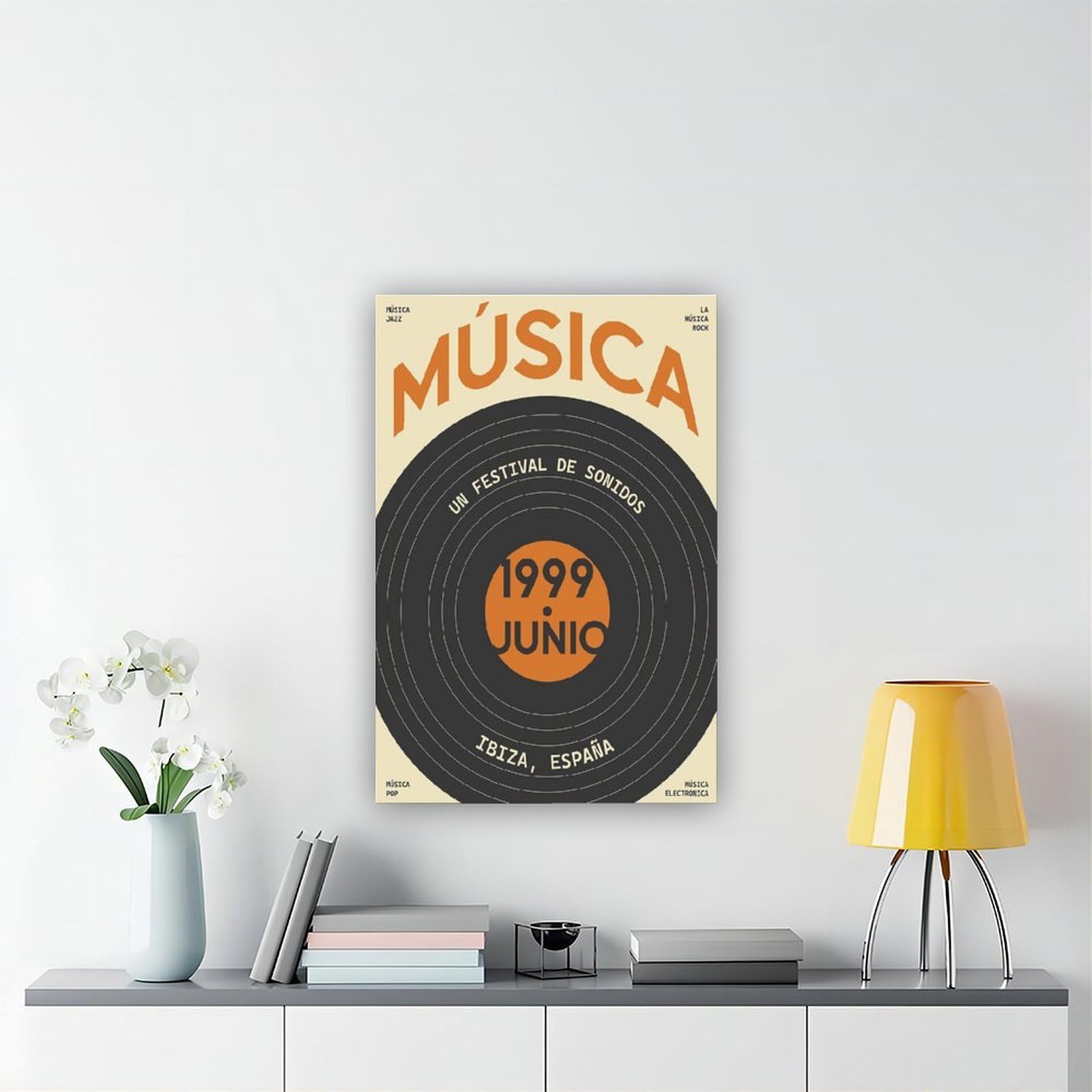 Poster con mostra musicale del suono – Decorazione da parete per la tua sala musicale, poster su tela, decorazione per camera da letto, ufficio, stanza, regalo, 40,6 cm di lunghezza x 61 cm di