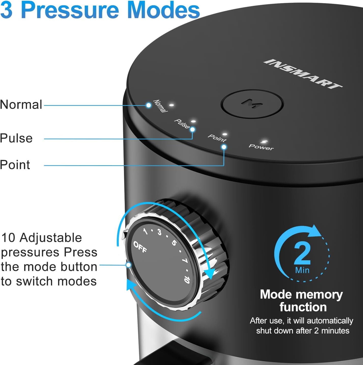 INSMART Water Flosser 3 Pressure Modes and 10 Adjustable Pressures