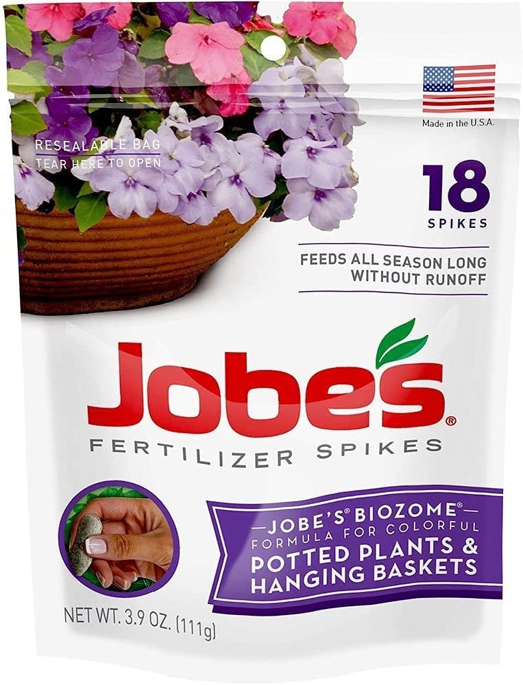 Miniatura 2 de Jobe's - Picos de fertilizante para plantas con flores 8-9-12 fertilizantes de liberación temporal para cestas colgantes y plantas en maceta, 18