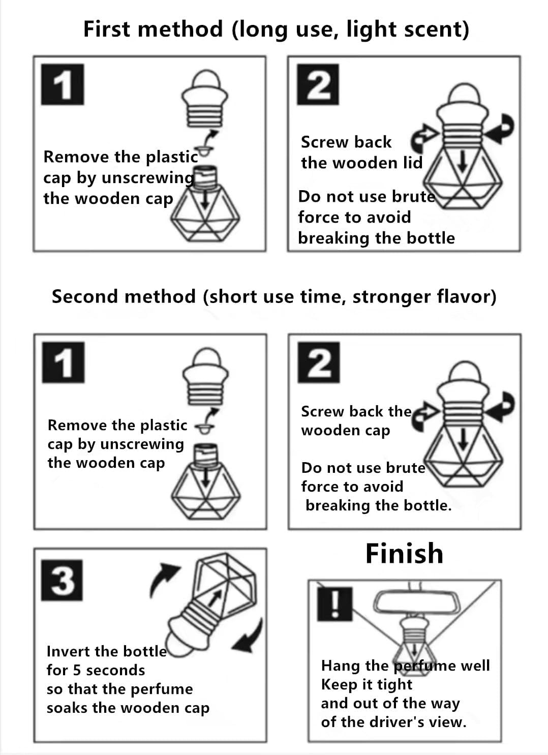 Red Car Air Freshener 8ML Car Perfume Glass Pendant 2PCS with 20ML Spare Natural Perfume Decoration Car Perfume Air Freshener(Colognes)