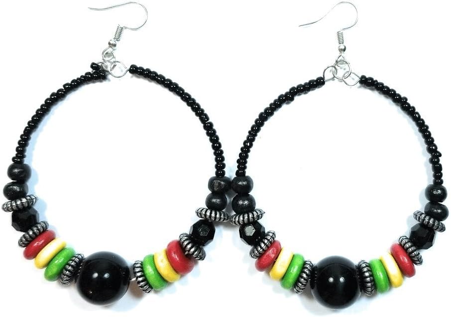 Teri's BoutiqueRasta Reggae Style Beaded BRYG Women Fashion Dangle Earrings