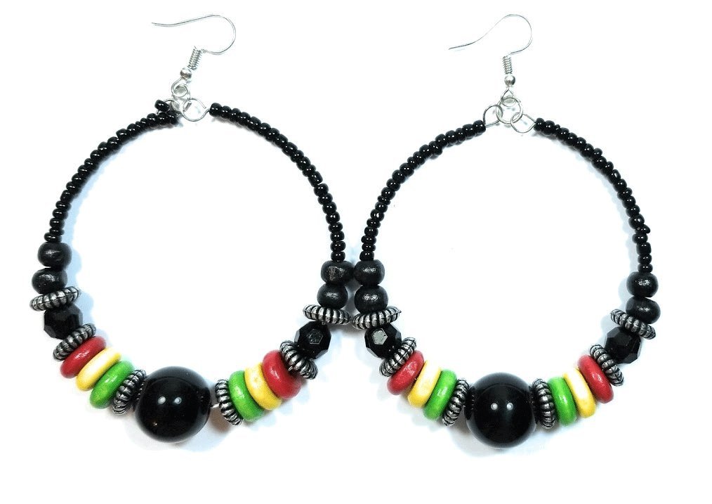 Teri's BoutiqueRasta Reggae Style Beaded BRYG Women Fashion Dangle Earrings