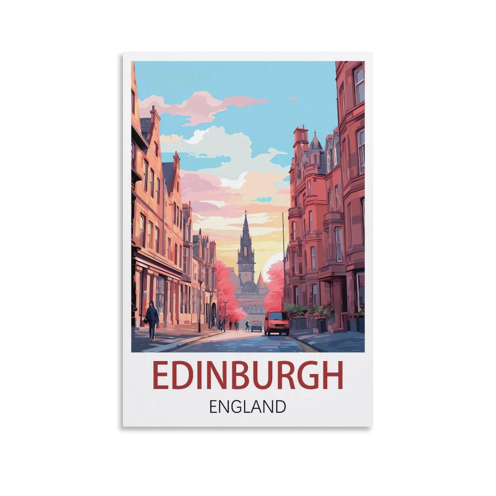 EZMLFA 5D Diamond Painting Kits,Edinburgh England,Diamond Painting Kits for Beginners Round Full Drill Painting with Diamonds Gem Art for Home Wall Decor 40x50cm