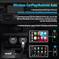 Vista 8 de CarlinKit Adaptador USB inalámbrico CarPlay solo compatible con radios de coche Android. solo para la versión de Android 4.4.2 o superior. APK debe