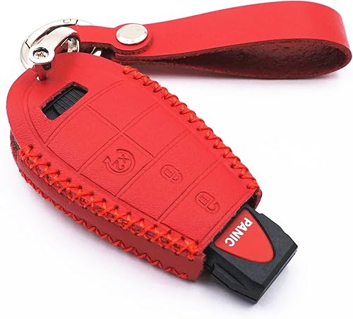WFMJ Funda de cuero inteligente de 4 botones para Dodge Ram 1500 2500 3500 Challenger Durango Grand Caravan Journey Jeep Grand Cherokee (rojo) WFMJ Funda de cuero inteligente de 4 botones para Dodge Ram 1500 2500 3500 Challenger Durango Grand Caravan Journey Jeep Grand Cherokee (rojo)