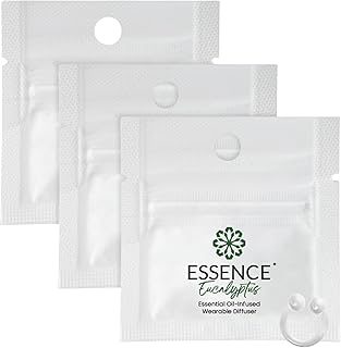 Essence Wearable Aromatherapy Nasal Diffuser – Eucalyptus Essential Oil Nose Ring Silicone Inhaler for Stress & Mood Support - Made in USA & Travel-Friendly (3 Pack)