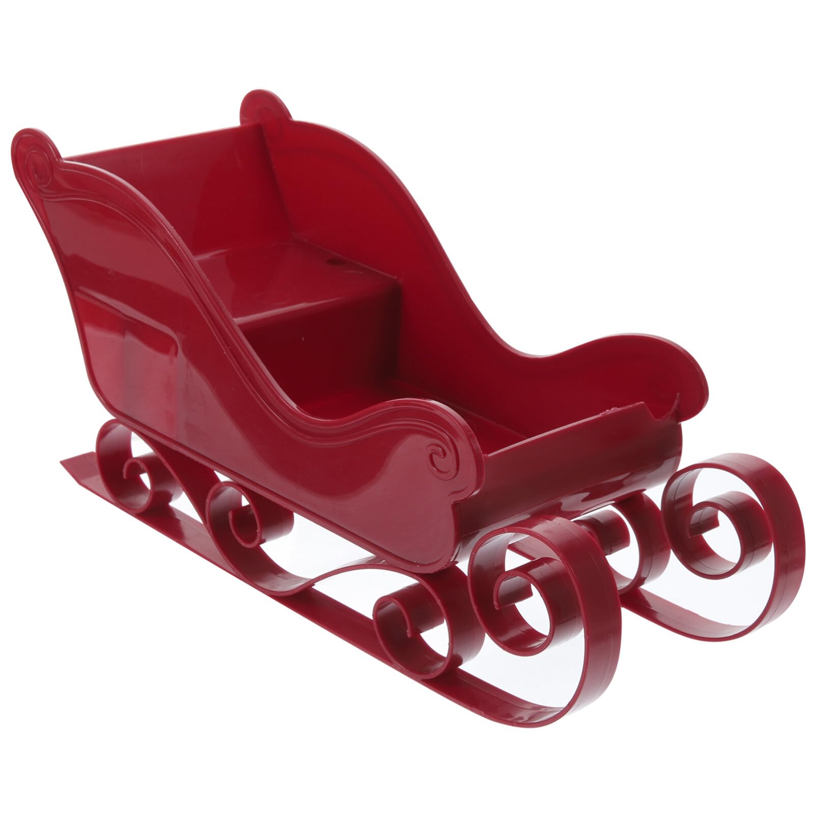 Didiseaon Christmas Sleigh Candy Bowl Basket Red Santa Sleigh Table Top Christmas Decor Christmas Treat Container for Holiday Table Plastic Sleigh Model Toy