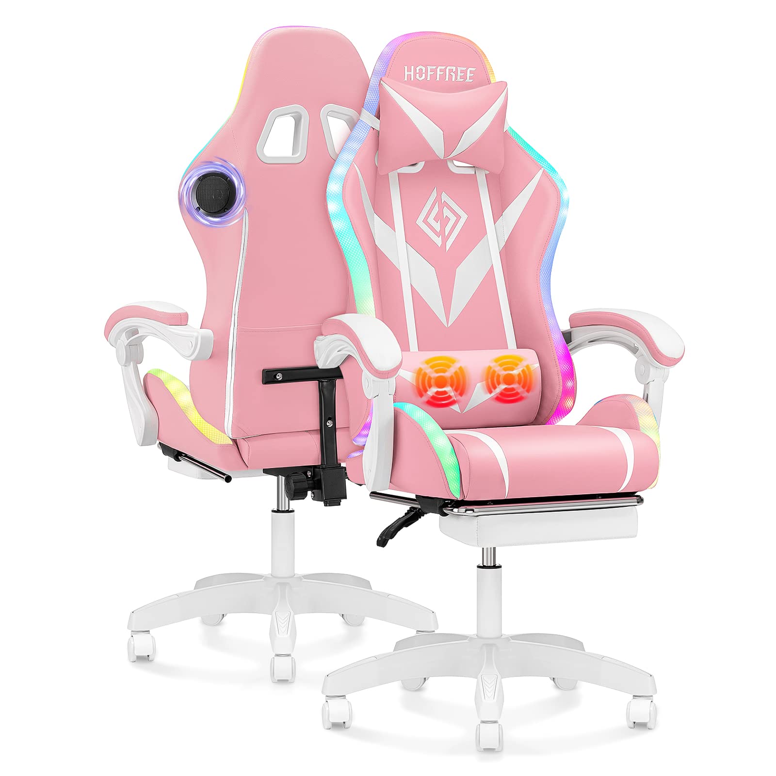Pink Gamer Chair Gaming Chair With Massage,Ergonomic PC Computer