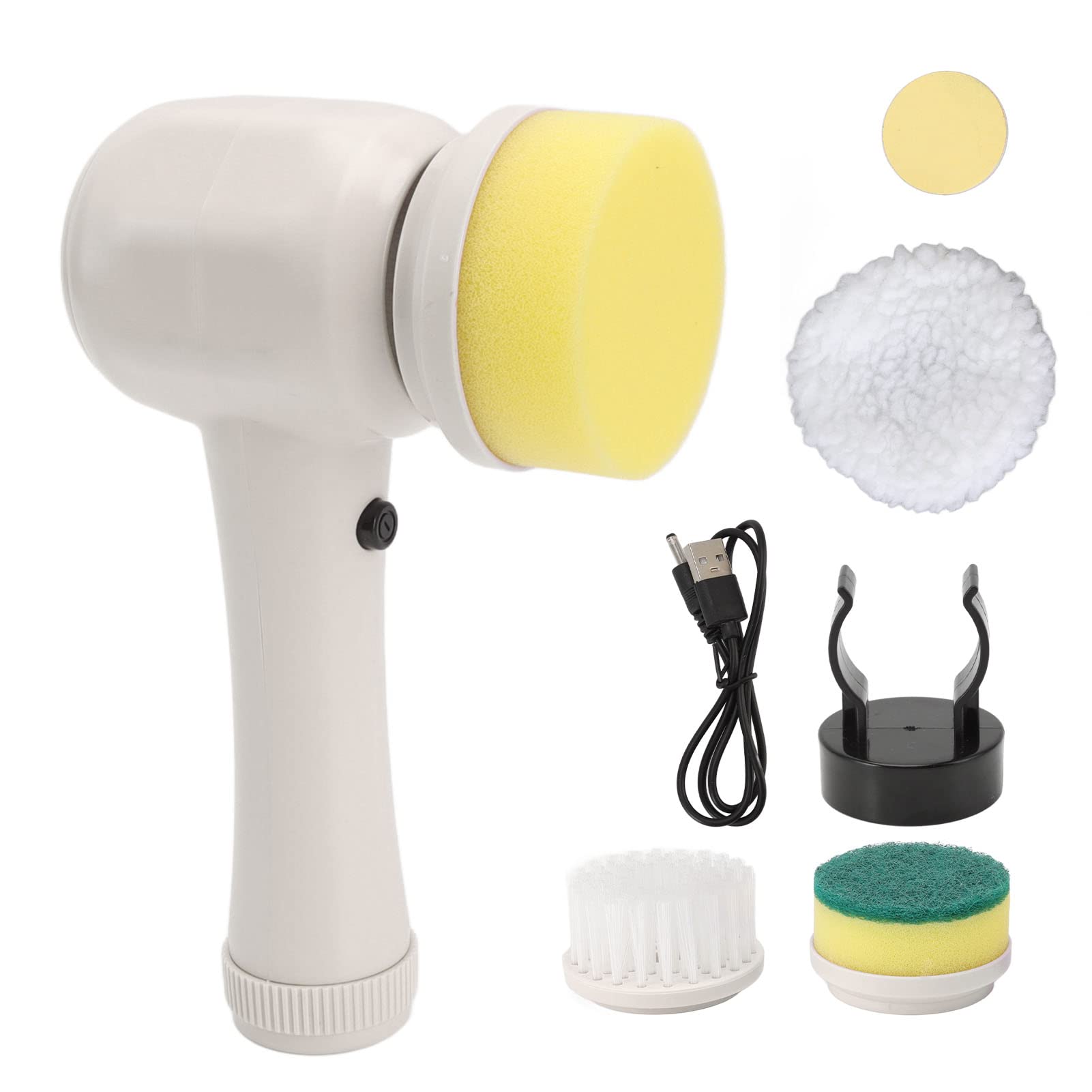 Spazzola Elettrica per Centrifuga Spazzola per Lavaggio Elettrica Portatile Portatile Spazzola per Lavaggio Spazzola per Lavaggio Multifunzionale per Scarpe da Bagno da Cucina (Bianco)