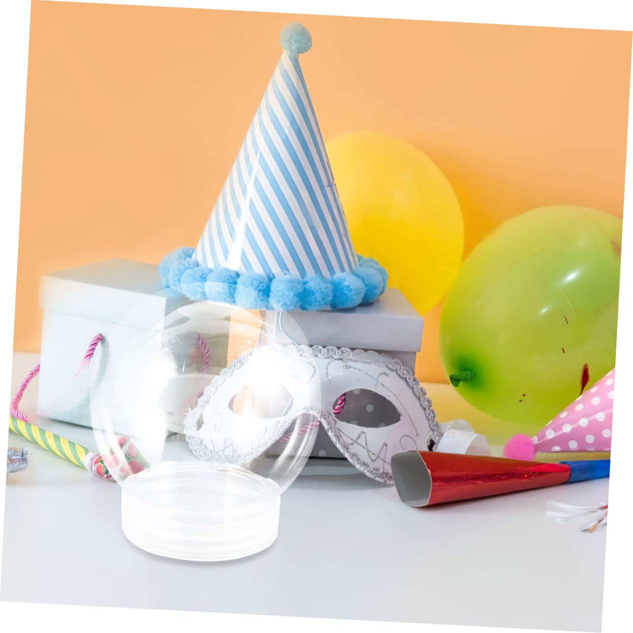 MAGICLULU 30 Piezas Globo de de plástico Transparente. de Nieve casera frascos de Bolas de Nieve con Tapas Globos de vacios Manualidades para Hacer Globos de la Mascota