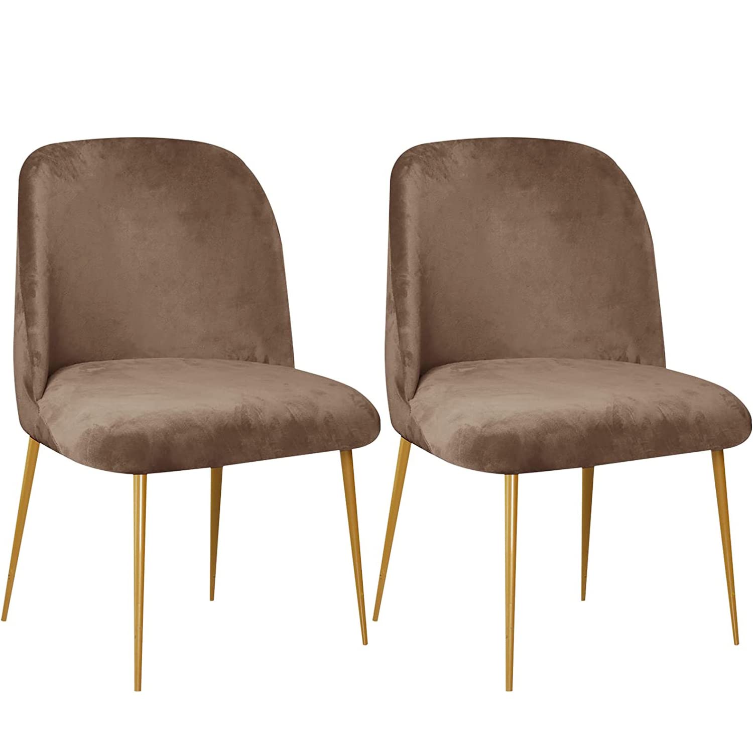 XGANGM Set of 6/2/4 Lake Blue Stretch Velvet Dining Chairs Cover Curved Back Dining Room Chair Slipcover Half Round Home Chair Cover Seat Protector for Kitchen Party Decor,C,2PCS