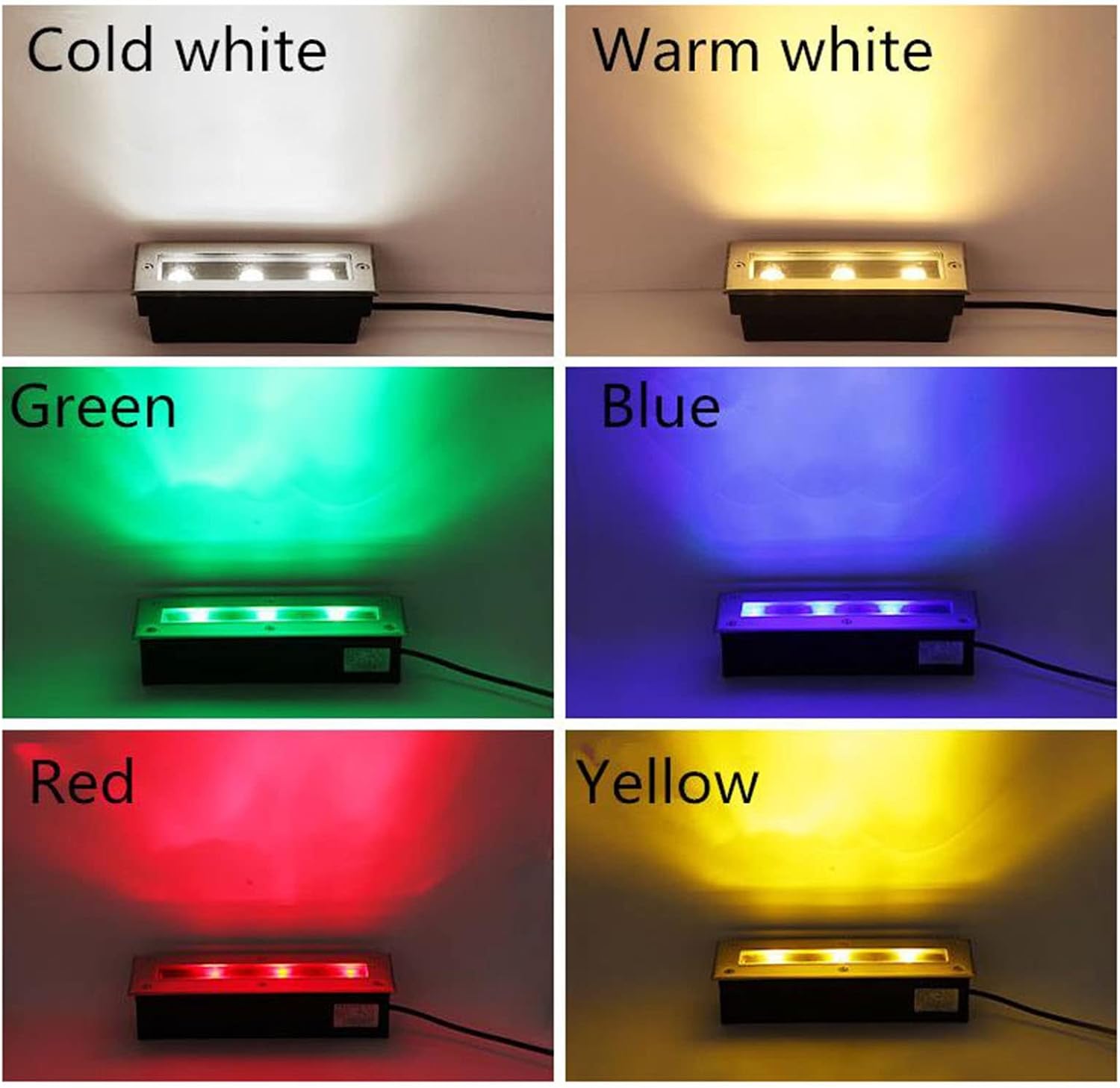 Rectangle LED Underground Light Garden Floor Light Recessed Buried Lamp IP67 Waterproof Landscape Lighting for Outdoor Stairs Yard Wall Washer AC85-265V (Color : Warm White, Size : 12W)