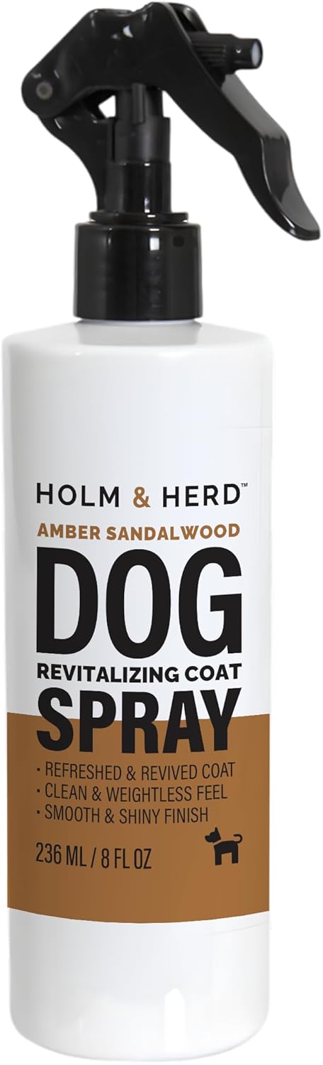 Amber Sandalwood Dog Care Gift Bundle – 3 Piece Grooming Set with Bubble Bath Shampoo Alternative, Deodorizing Coat Spray & Moisturizing Serum – Luxury Dog Spa Kit & Grooming Gift (Amber Sandalwood)