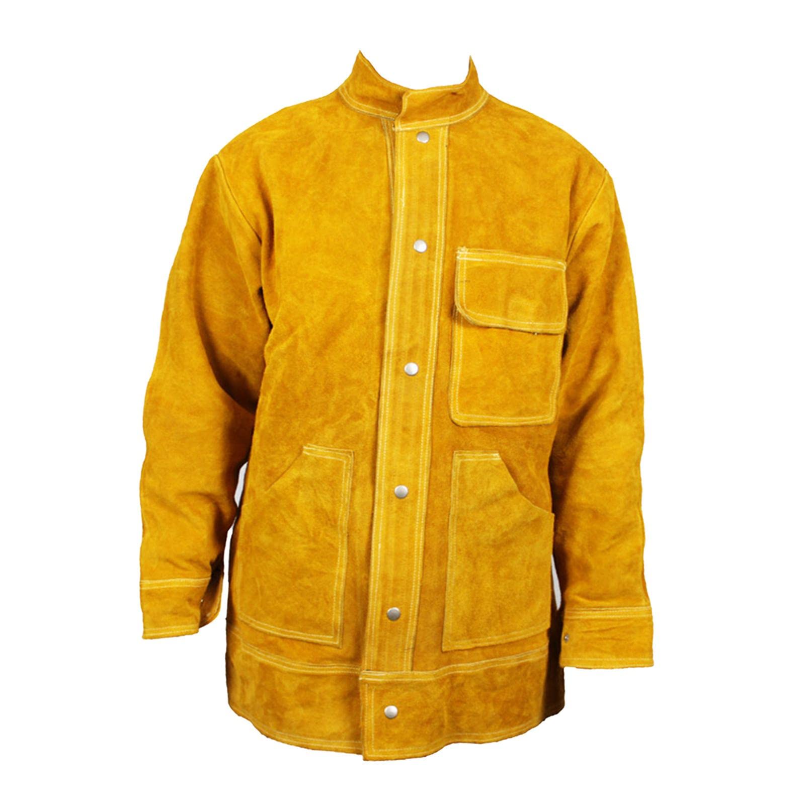 predolo Chaqueta de Soldadura de Cuero para Hombres de 170-180cm - Protección Resistente al Calor
