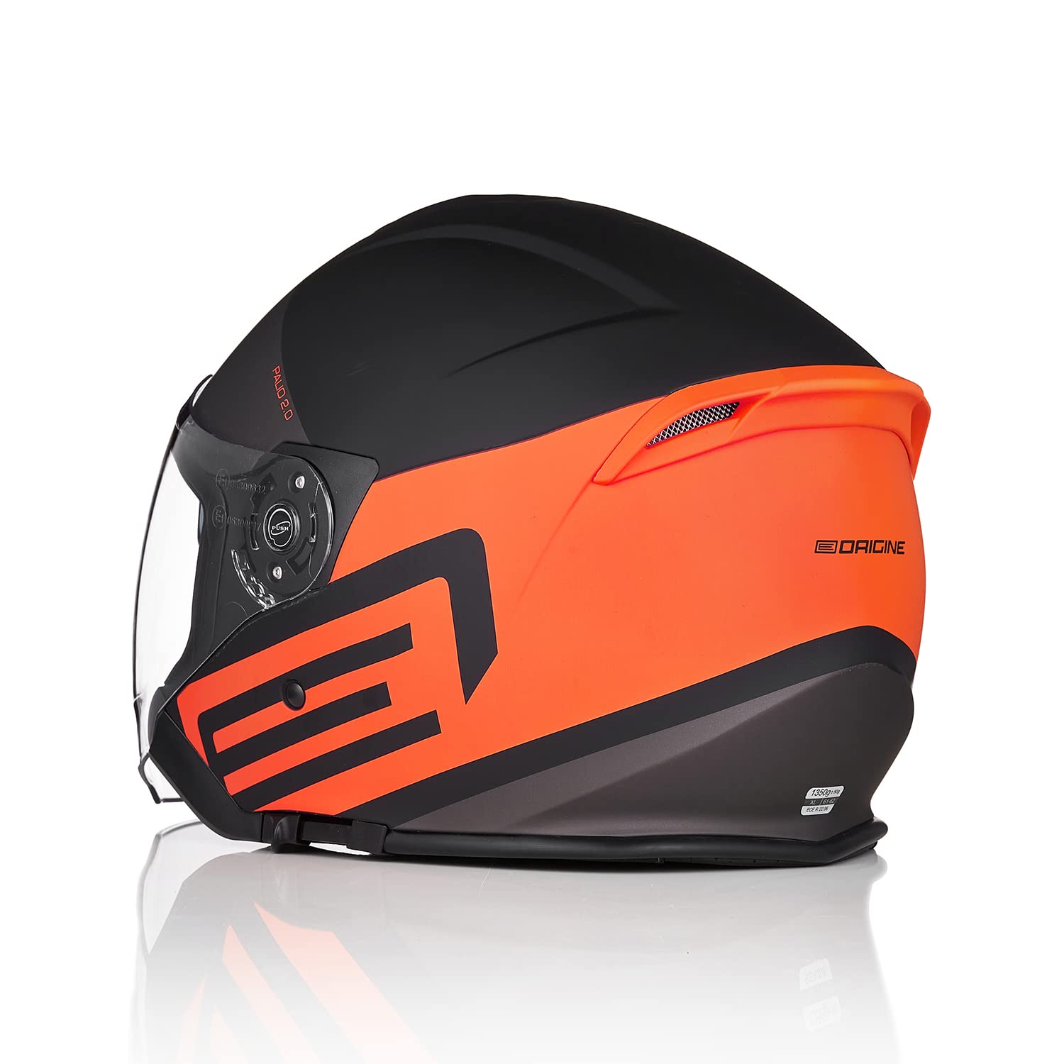 ORIGINE Casco Moto Jet Casco Scooter con Doppia Visiera Omologato ECE 22-06