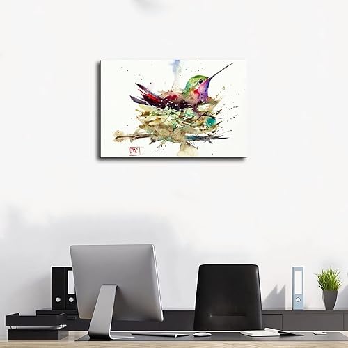 Miniatura 3 de Póster artístico de Dean Crouser 8 impresiones artísticas de colibrí, acuarela sobre lienzo, póster de decoración de pared, pinturas para sala