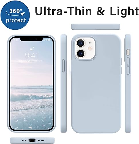 Miniatura 9 de AOTESIER - Funda para celular, compatible con iPhone 12 y iPhone 12 Pro de 6.1 pulgadas (2020), ultradelgada, goma de silicona líquida suave de