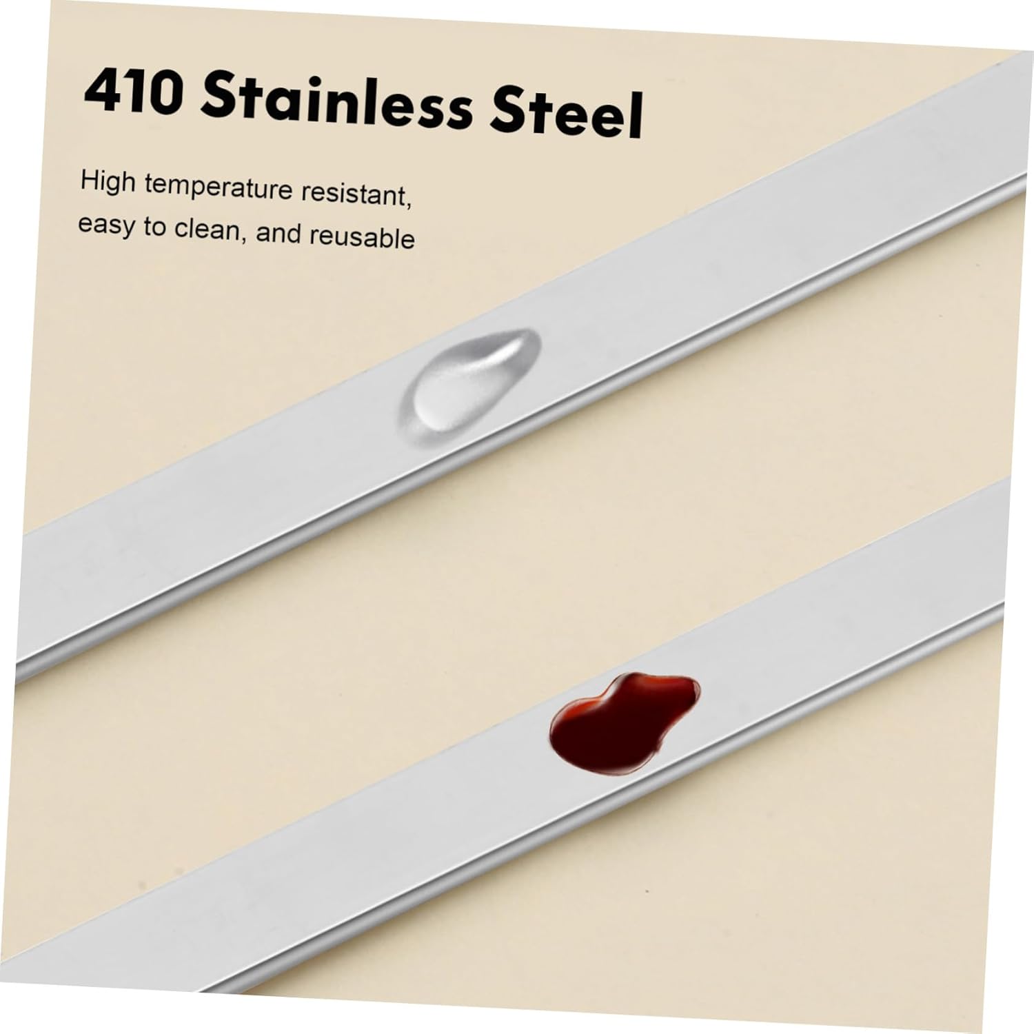 18Pcs Flat Stainless Steel BBQ Kabob Skewers with Heat-resistant Wooden Handles Sharpened Tips for Effortless Piercing Reusable Grill Sticks for Meat Shrimp Chicken and Vegetables