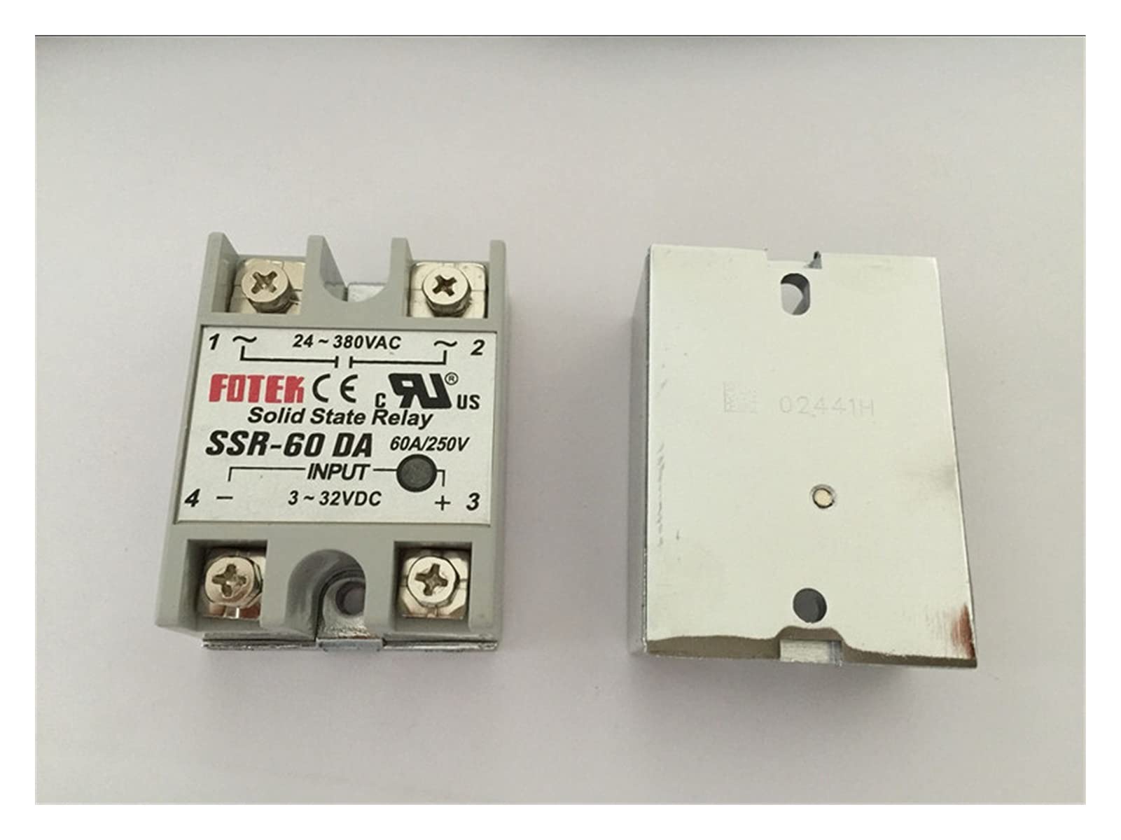 Zhwtisnpe One Color 5Pcs Ssr60da Ssr-60Da 60A Ssr Relay,Input 3-32Vdc Output 24-380Vac