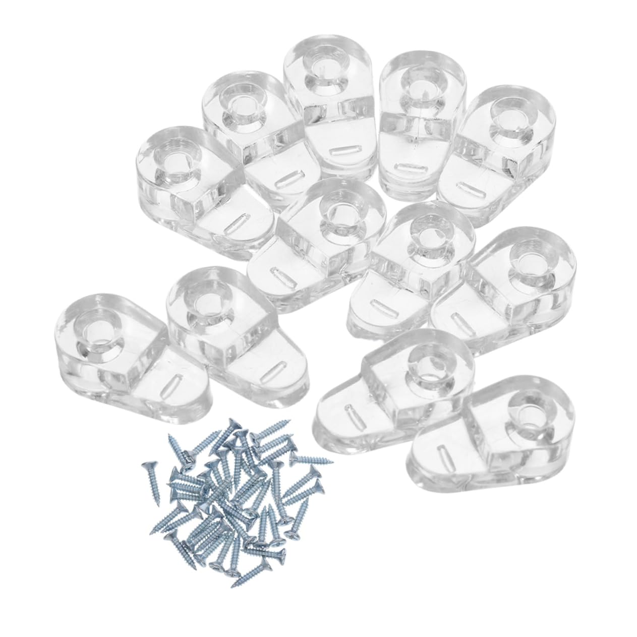ARTIBETTER 40 Set Glass Clips for Cabinet Doors Transparent Plastic Mirror Retainer Clips Kit with Screws Sturdy Support for Home and Office Glass Mounting Needs