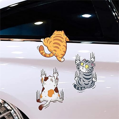 Miniatura 2 de Calcomanía de dibujos animados de gatos lindos para automóvil, calcomanías de vinilo para automóvil de gato, divertidas calcomanías para automóvil