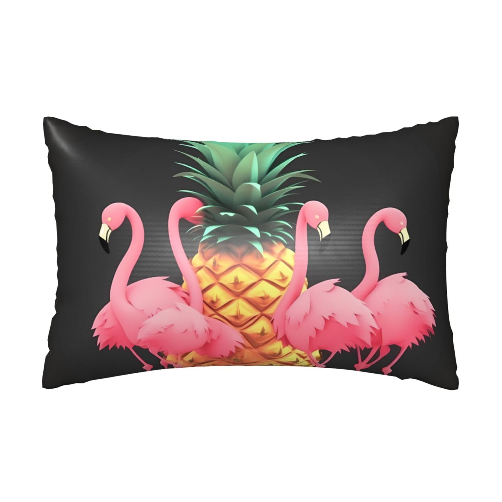 Satin Pillowcase for Hair and Skin, Pineapple Flamingos Pillow Case Queen Size 20x30 Inches, Cooling Silky Pillowcases with Zipper Ultra Smooth and Soft Pillow Cover for Sleeping
