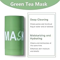 Vista 2 de Thekoec Máscara de té verde, máscara de limpieza profunda de té verde, removedor de puntos negros con extracto de té verde, suave y no irritante