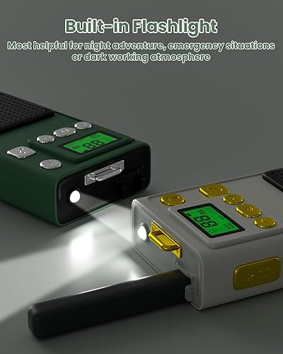 Miniatura 4 de MOREXIMI Walkie Talkies para niños, paquete de 2 unidades, 22 canales de largo alcance, juguetes educativos al aire libre para niños de 3 a 12 años