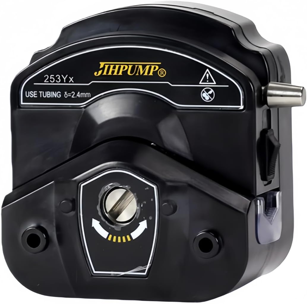 Peristaltic Pump Head 253Yx YZ2515X Constant Flow Pump Universal High Flow Rate Suitable for Stepper Motors Wall Thickness 2.4mm (Black -PPS, 36# Silicone Tubing)