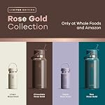 Hydro Flask 32 Oz Stainless Steel Wide Mouth Water Bottle with Leakproof Flex Straw Cap, Chocolate Rose Gold