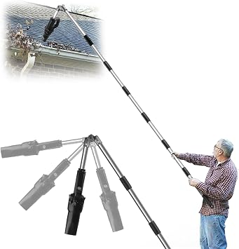 Roof Gutter Cleaning Tools from The Ground, 111" Leaf Blower Cordless, 180 Rotatable Gutter Blower Extension Attachment Kit for Gutters Cleaning, Lightweight Small Handheld Leaf Blower with Charger