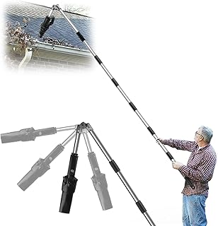 Roof Gutter Cleaning Tools from The Ground, 111" Leaf Blower Cordless, 180° Rotatable Gutter