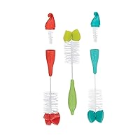 Vista 9 de Nuby Paquete de 2 cepillos para biberones y pezones con punta de esponja, los colores pueden variar