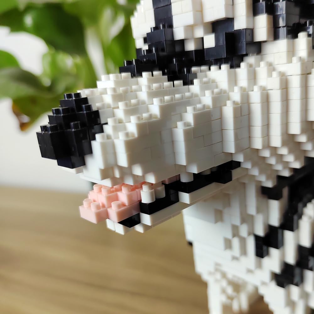 Set di blocchi Micro Mini modello di cane Husky da 9 pollici di altezza: un regalo divertente e un giocattolo ricreativo educativo per gli amanti degli animali.