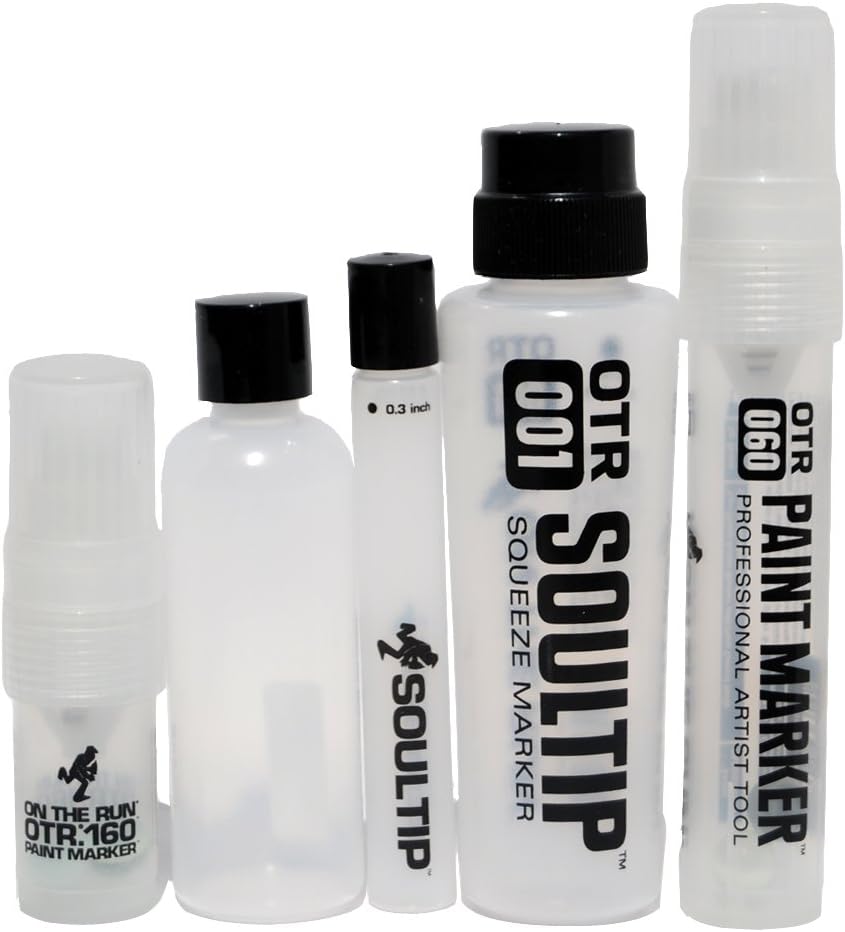 On The Run OTR. Empty Refillable Art Marker/Mop Set of 5