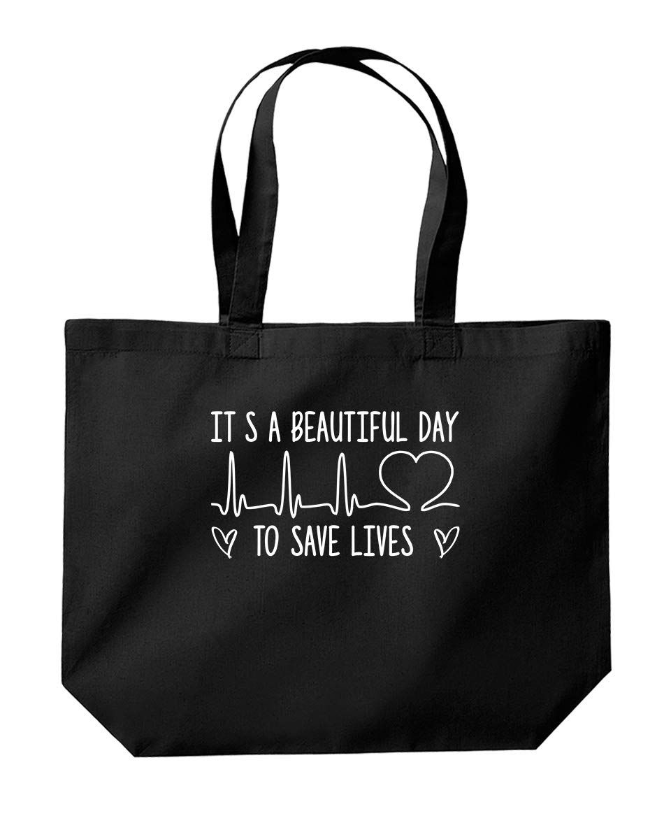 It's A Beautiful Day To Save Lives Tote Shopping Gym Beach Bag 39 x 35 x 13.5cm 18 litres