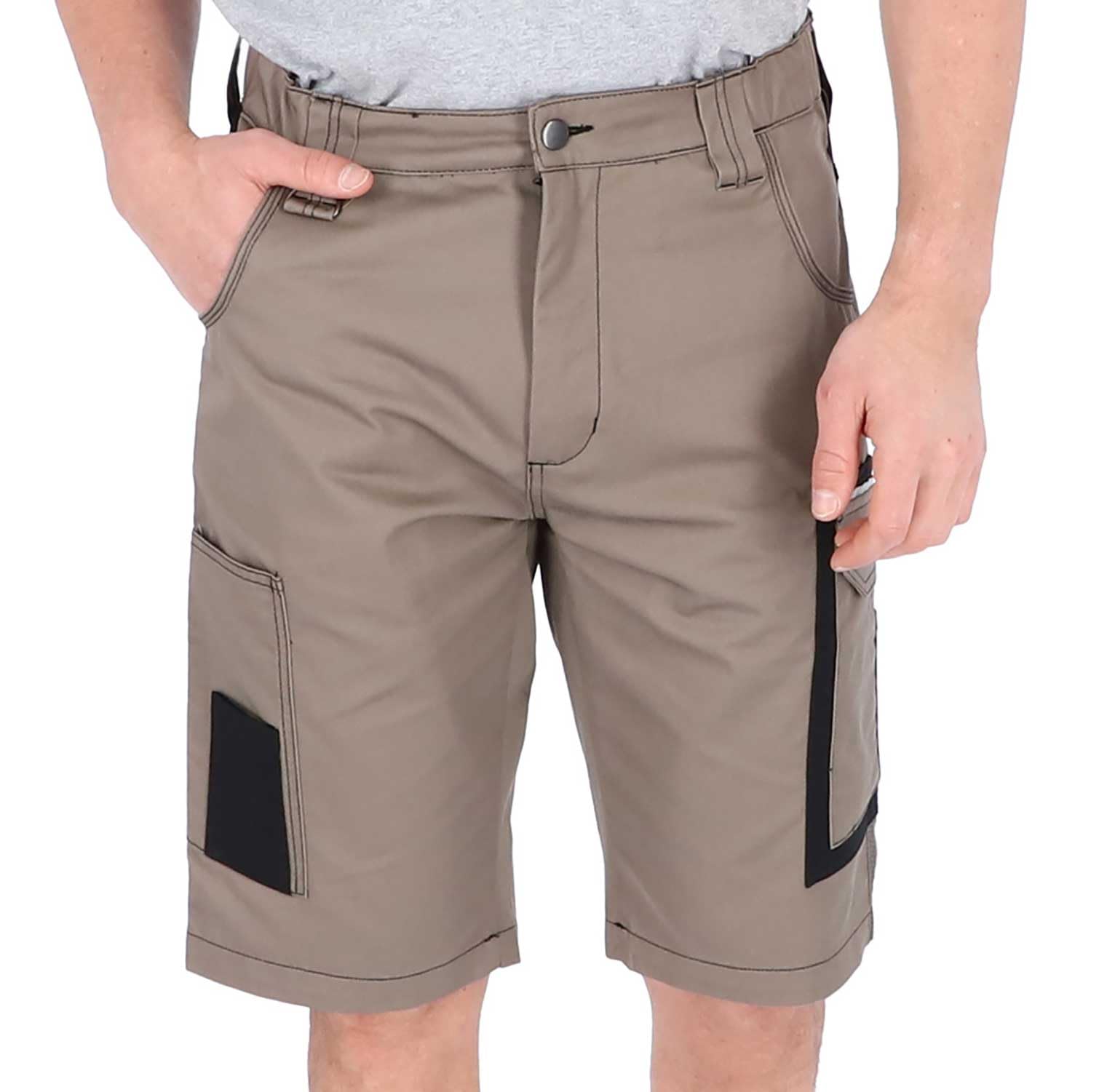 Short de travail court pour homme, avec stretch et poches à outils, pour l'artisanat, le bricolage et la construction, short court pour l'été et l'atelier, robuste et confortable
