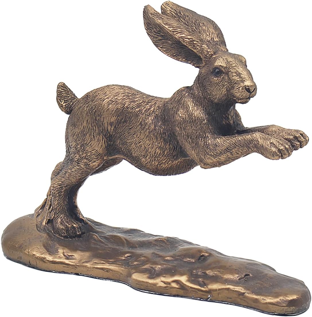 The Leonardo Collection Reflections Bronzed Hare Figurine for Home & Office | Home Decor Ornaments Gift for Women & Men | Beautiful Figurine for Indoor & Outdoor | Living Room Decor Ornaments