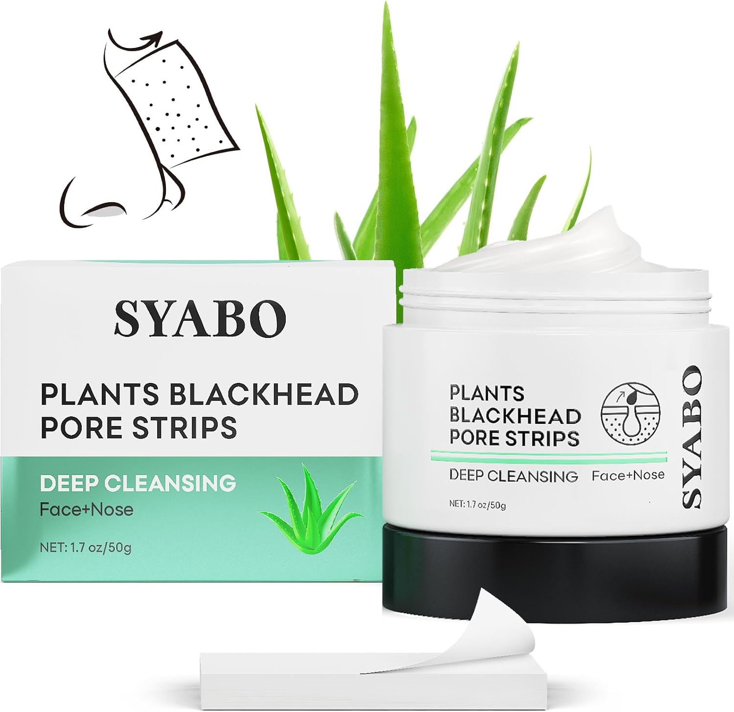 Blackhead Mask for Pore, Blackhead Remover Peel off Masks, Nose Plants Pore Cleanser, Refreshing Pore Mask with 100 pcs Strips (1.7oz)