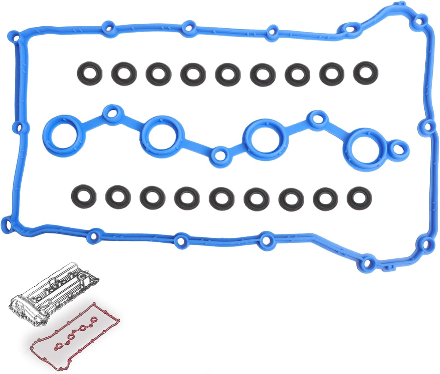 Engine Valve Cover Gaskets Compatible with Dodge Jeep Chrysler Vehicle Avenger Caliber Journey, Compass Patriot, 200 Sebring 2007 2008 2009 2010 2011 2012 2013-2016, 1.8L 2.0L 2.4L Replaces# VS50698R