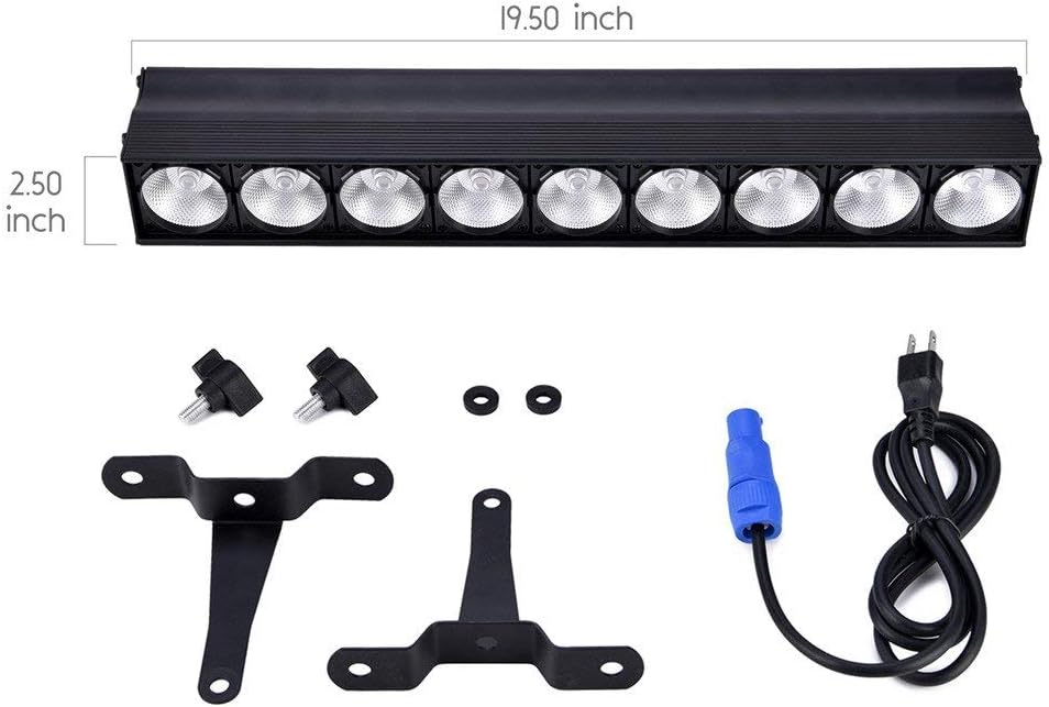 MFL. DJ Light Bar, 9-LED Stage Light Bar Cob Led RGBW Quad Colors DMX Pixel Control Metal Body for DJ Stage Lighting Club Party