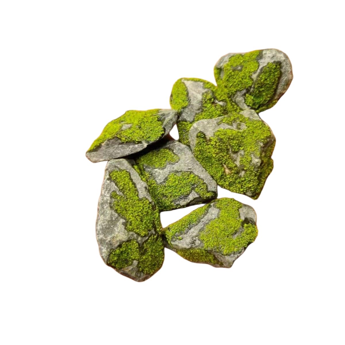 Piedra Cubierta de Musgo para Acuario, decoración de Paisaje de pecera, Musgo Verde, 0,39-0,78 Pulgadas, 8 Piezas, Piedra de Paisaje de decoración de Plantas Hecha a Mano