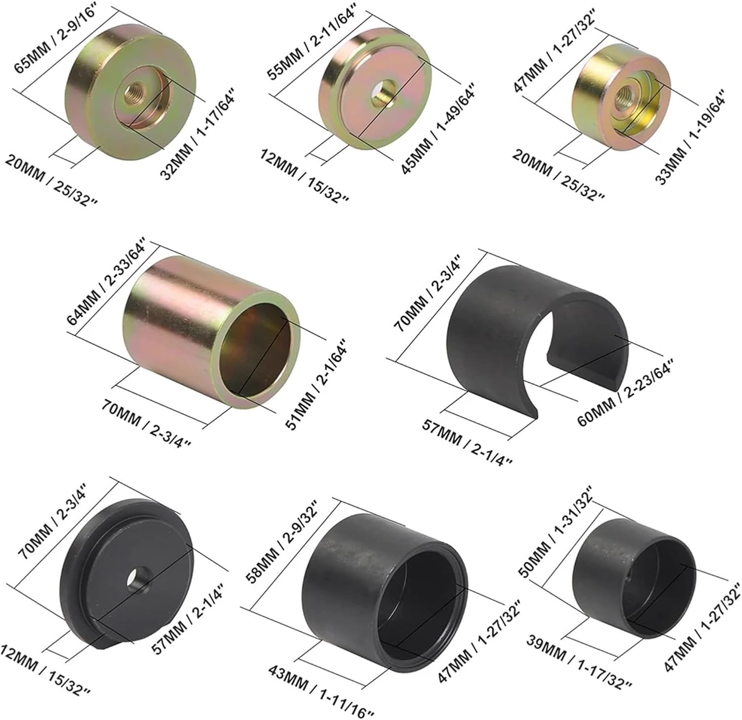 Bearing Puller Kit Dent Puller Set Differential Rear Axle Bush Tools Mount Bushing Kit Compatible with BMW E36 E46 E38 E39 E60 E61 E31 E90