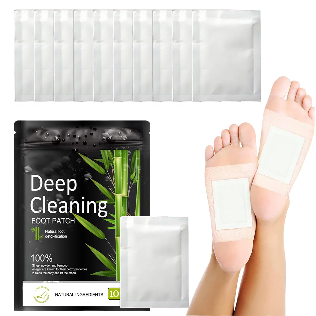GXGM 10 Pezzi Cerotti Piedi, Principi Attivi Naturali Per Piedi,Patch Per Il Piede Per Dal Corpo Migliorano La Circolazione,Alleviare Lo Stress E Migliorare Il Sonno