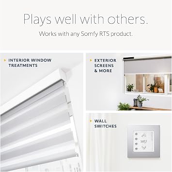 Somfy Situo 5 Variation - Scroll Wheel for Somfy Blinds, Sheers, LEDs - Control 5 RTS Window Coverings - Pure White Finish - #1870576