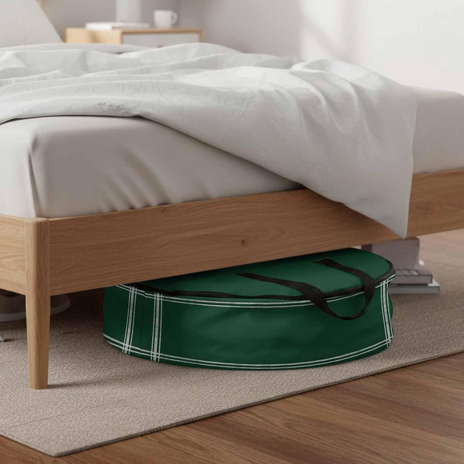 Storage Bag Solid Color Round Storage Totes Bins Closet Organizers with Zippers & Handle Olive Green Vintage Clothes Storage Container for Bedroom Dorm Space Saving Packing Supplies Moving Bags
