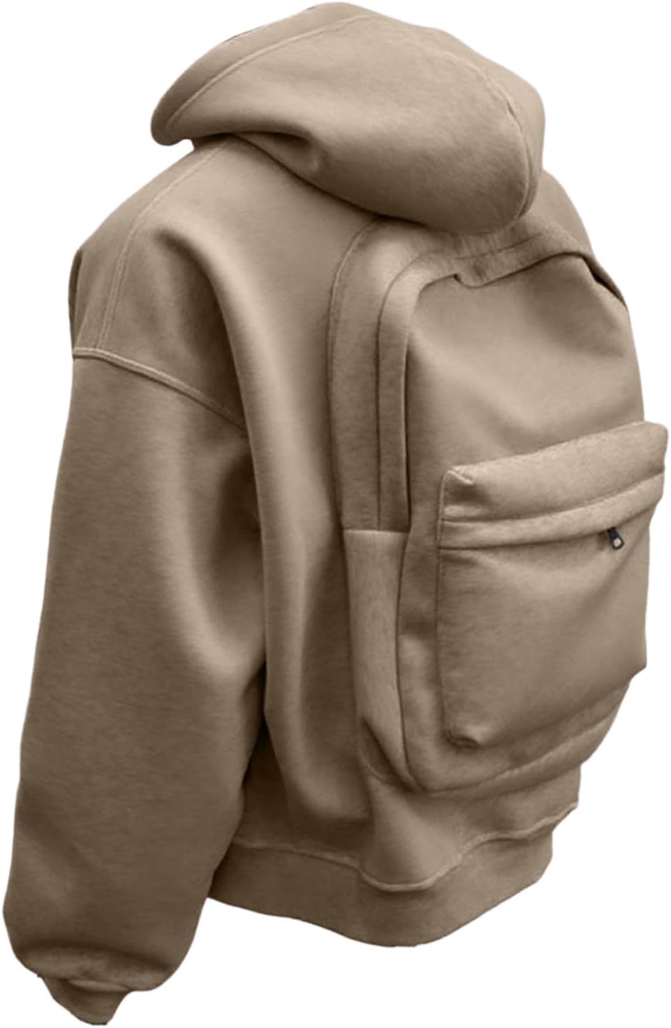 Men's Creative Travel Hoodie Jacket With Backpack Lightweight Zipper Backpack Sweatshirt Campus Pullover, S-3XL