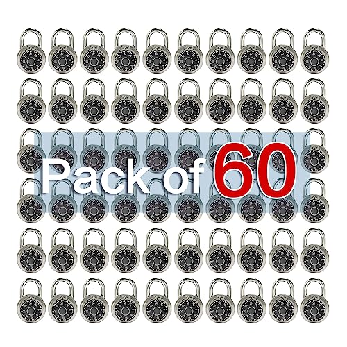 LanuBe Lock Standard Dial Combination Lock, 2 inch. Wide, with Different Combinations, Black Turnplate, Pack of 60; Lock for School, Employee, Gym Sports Locker, Case, Toolbox, and so on by LanuBe - Image 9